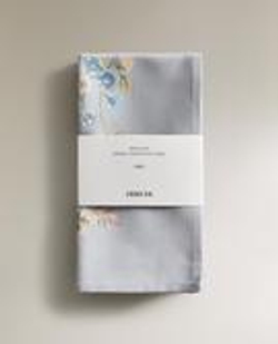 ZARA HOME НАБОР МАЛЕНЬКИХ САЛФЕТОК С ЦВЕТОЧНЫМ ПРИНТОМ (2 ШТ.), СИНИЙ