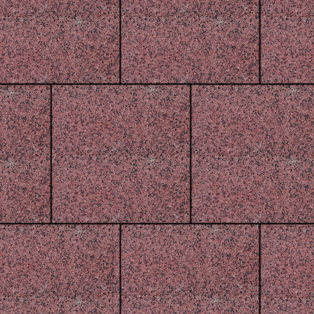 Тротуарная плитка КВАДРАТ 400х400 мм - Гранит + Красный с черным