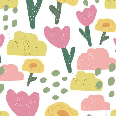 Цветочки в палисаднике №2.