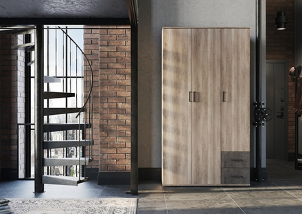 Шкаф Нельсон ШК 01 Дуб каньон/Железный камень