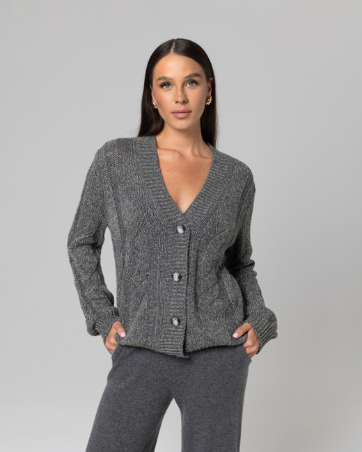 Кашемировый кардиган с люрексом