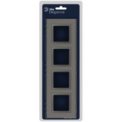 Рамка для розеток и выключателей ЭРА Elegance 14-5204-16 на 4 поста, металл, титан