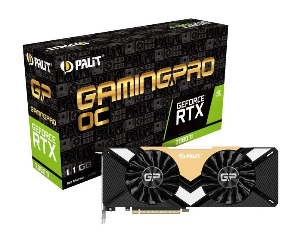 Видеокарта Palit NVIDIA  GeForce RTX 2080Ti PA-RTX2080TI Gaming Pro OC 11G 11ГБ GDDR6, OC,  Ret [ne6208ts20lc-150a](восстановленный)