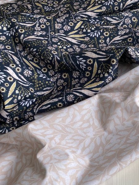 ПОЛНОЧНЫЕ ЦВЕТЫ #10, отрез 55 см 100% хлопок Handmade Fabrics 11