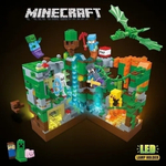 Конструктор Майнкрафт, LKT Minecraft 123-223 "Лесная пещера с LED подсветкой" 823 деталей