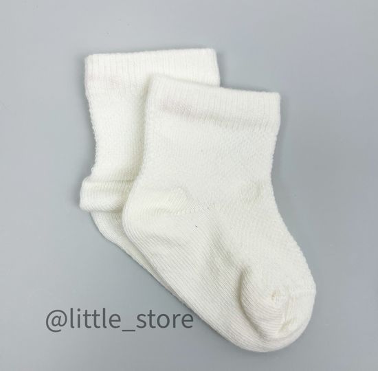 Носочки хлопковые "Машинка" Молоко/Голубой с машинкой