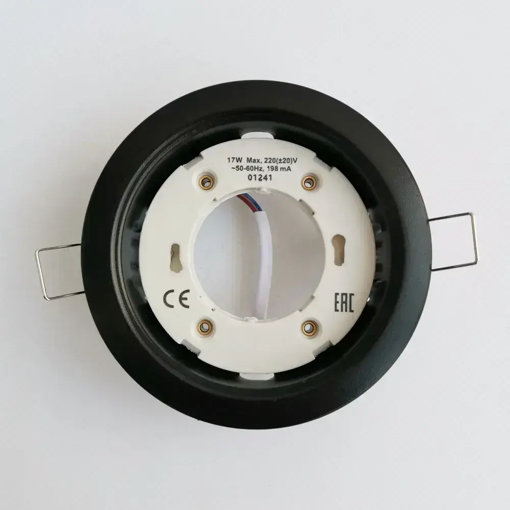 Встраиваемый светильник-основание EKS Optima GX53 матовый черный (до 17 Вт, IP 40) точечный, для натяжных потолков