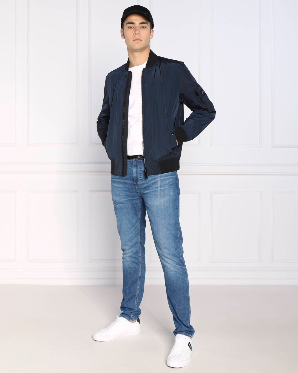 куртка бомбер costia1 BOSS BLACK - темно-синий(50479241)