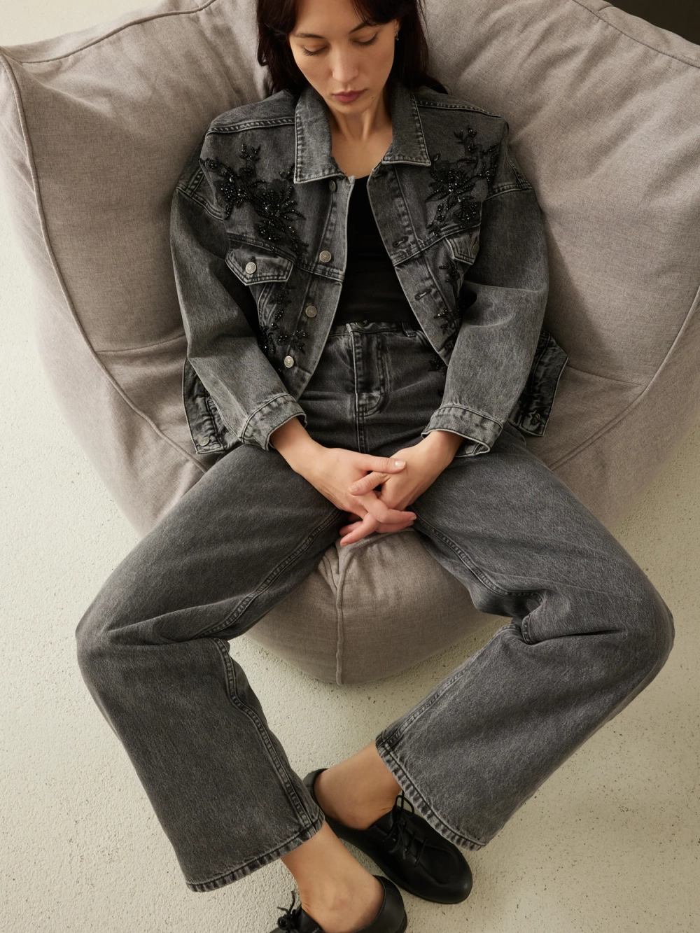 Жакет джинсовый АУРА, черный