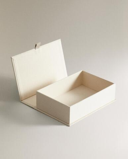 Zara Home Коробка для хранения из плетёной бумаги, цвет бежевый, 24 см