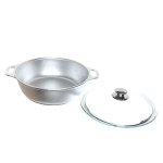 Кастрюля-жаровня 3л литой алюминий со стеклянной крышкой ж34