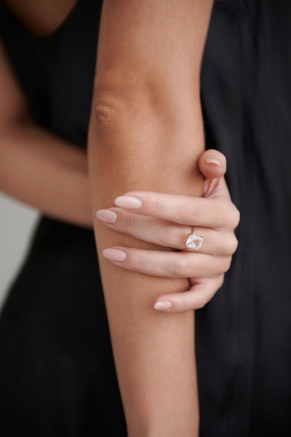 Кольцо Crystal Classic с горным хрусталем, желтое золото