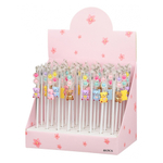 Ручка шариковая, Basir, синие чернила, серия "МИШКА", прозрачный корпус с фигуркой, 40 шт