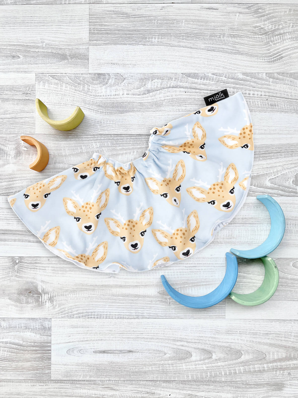 Двусторонний нагрудник Mjölk Оленята NEW