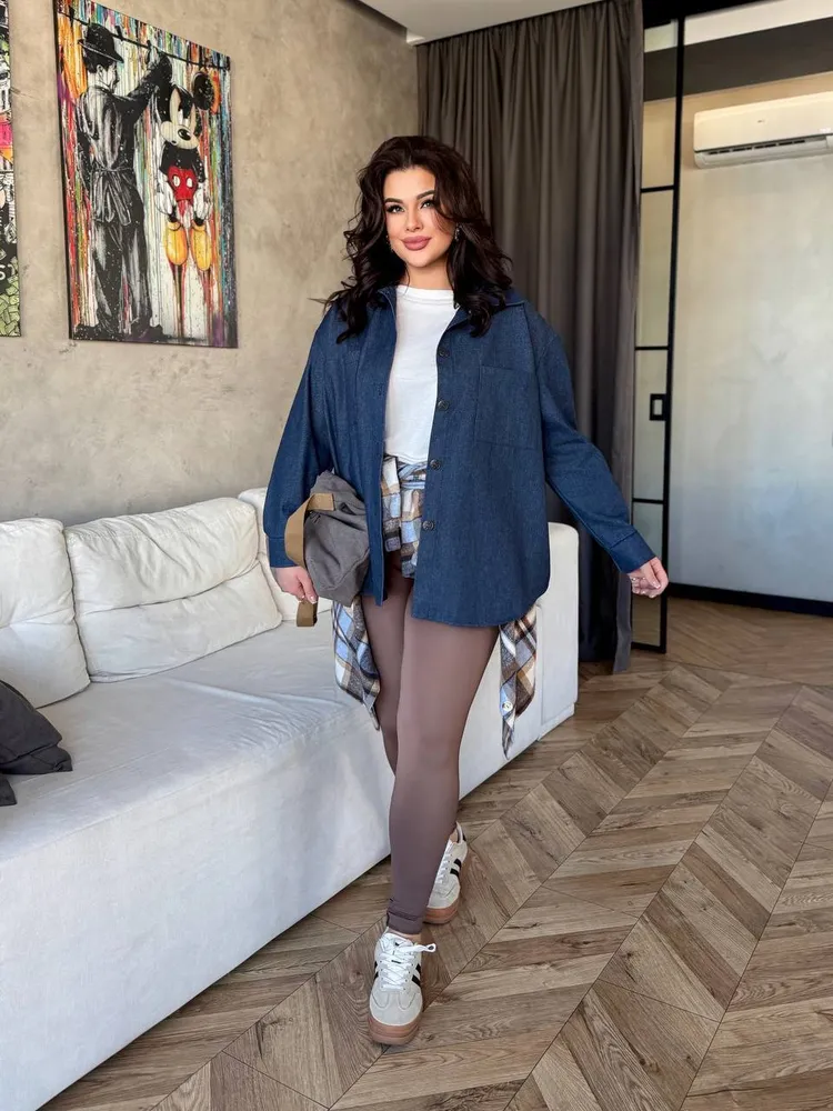 Рубашка джинсовая УК-1777-1 Fabrika