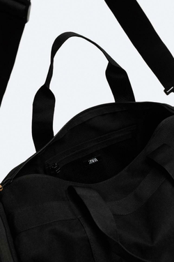 ZARA НЕЙЛОНОВАЯ СУМКА, ЧЕРНЫЙ