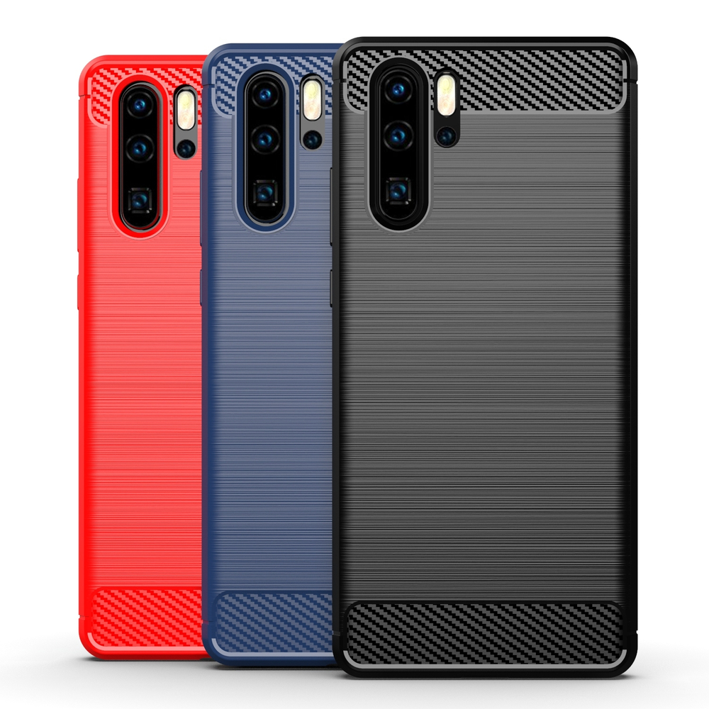 Чехол для Huawei P30 Pro цвет Blue (синий), серия Carbon от Caseport