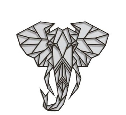 Декоративное панно на стену из металла "Геометрический Слон"
