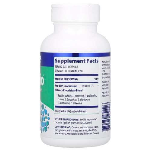 Enzymedica, Pro-Bio, пробиотик гарантированного действия, 90 капсул