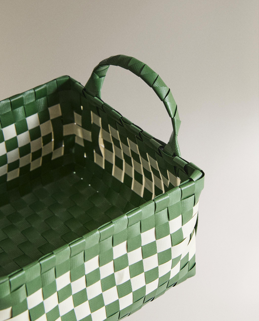 Zara Home Корзина изо льна, цвет зелёный, 19 см