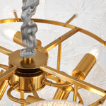 799083 Люстра RETRO 8х8W (led) E14 ЛАТУНЬ/ПРОЗРАЧНЫ