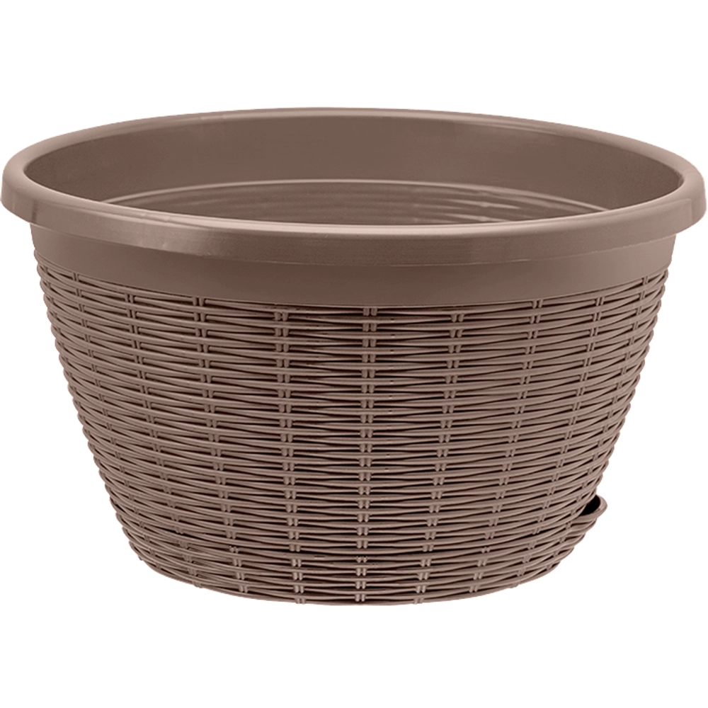 Кашпо для цветов пластиковое 4,5л d-27см Подвесное с поддоном Мокачино