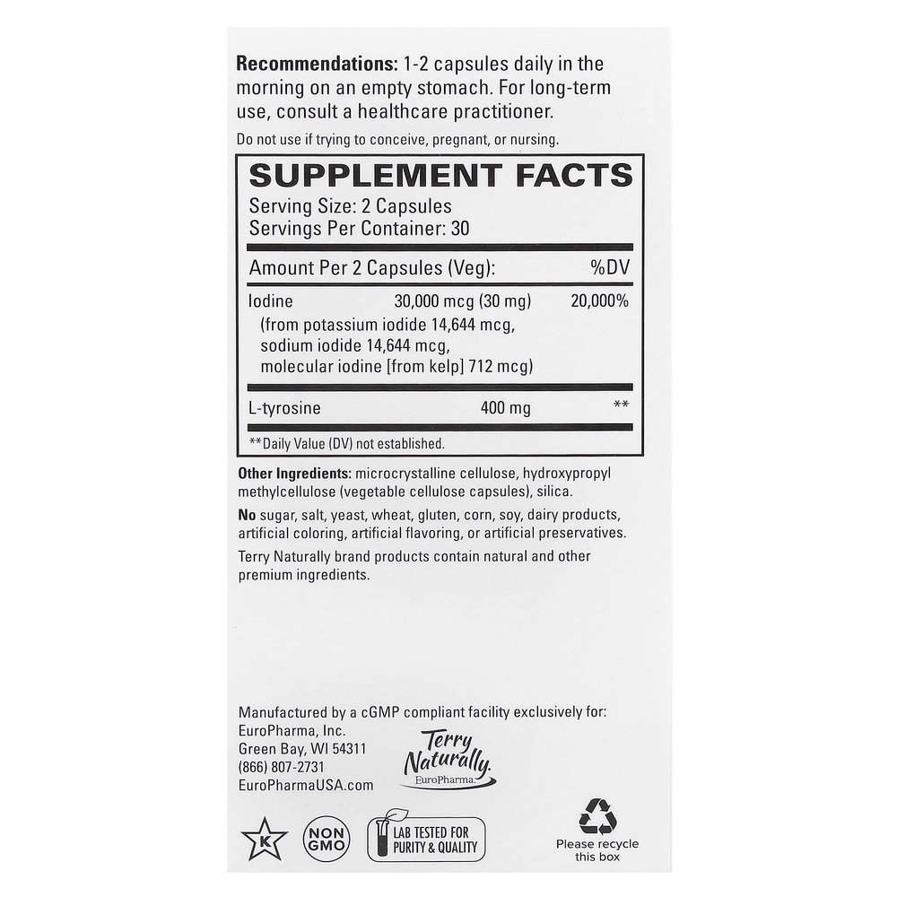 Terry Naturally, Thyroid Care ™, 60 капсул