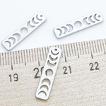 Подвеска Фазы Луны, родиевое покрытие, размер 20*5 мм, цена за 1 шт