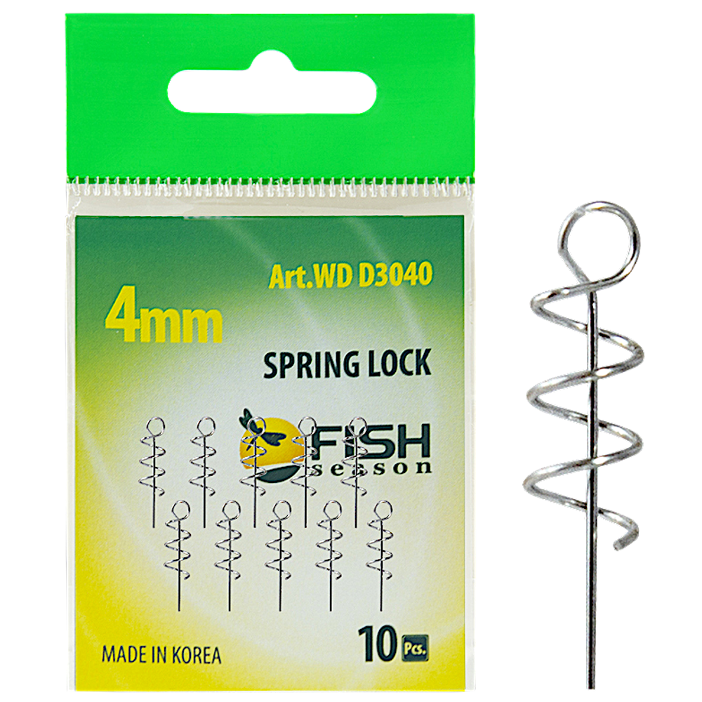 Фиксатор приманки Спираль Fish Season WD D3040 4мм 10шт Ухо d=3мм с направляющей средняя