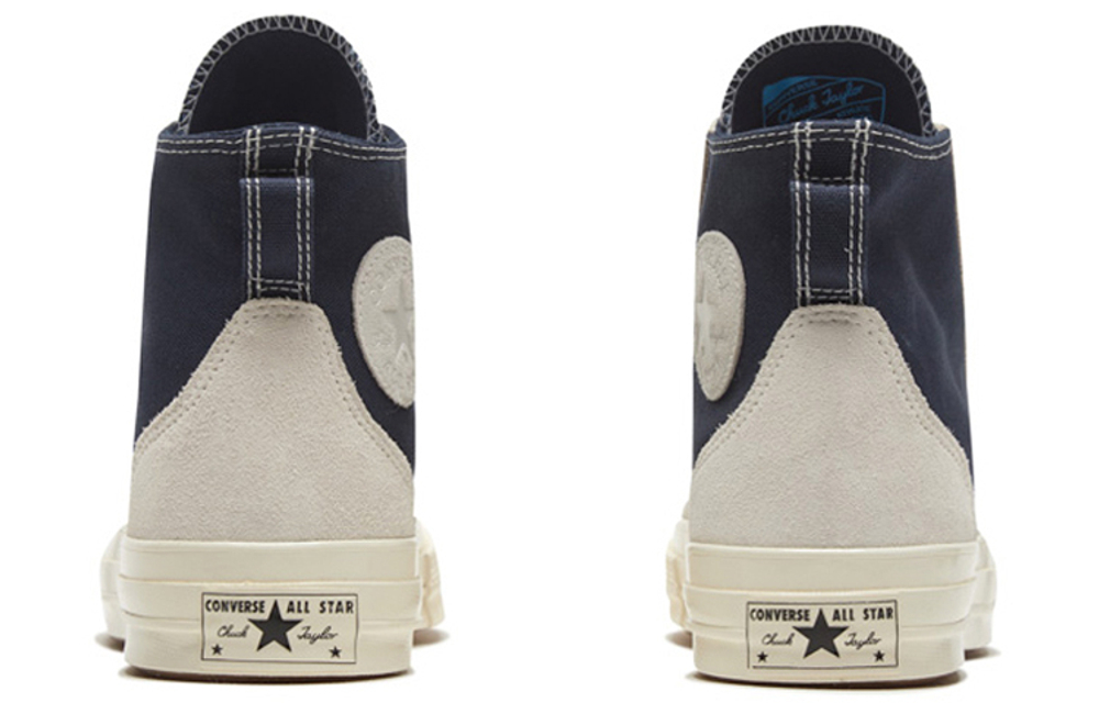 Converse 1970s chuck hi obsidian suede stitching non-slip, wear-resistant, breathable, lightweight, balanced high-top canvas shoes for men and women with the same ink blue