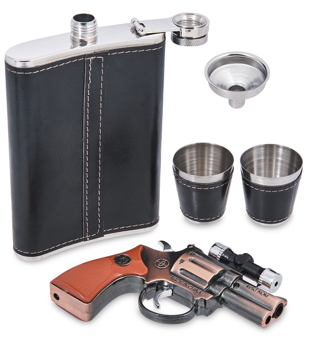 GT-101 Подарочный н-р фляжка с аксессуарами 280 мл