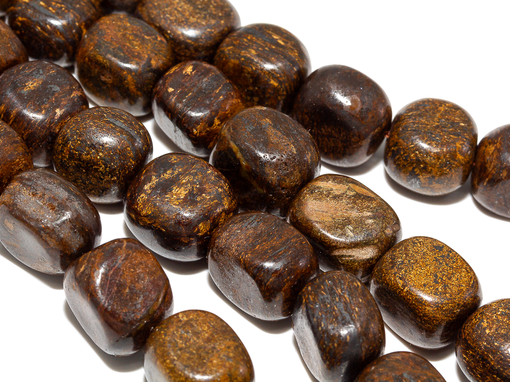 Бусины из бронзита 9х12мм, галтовка