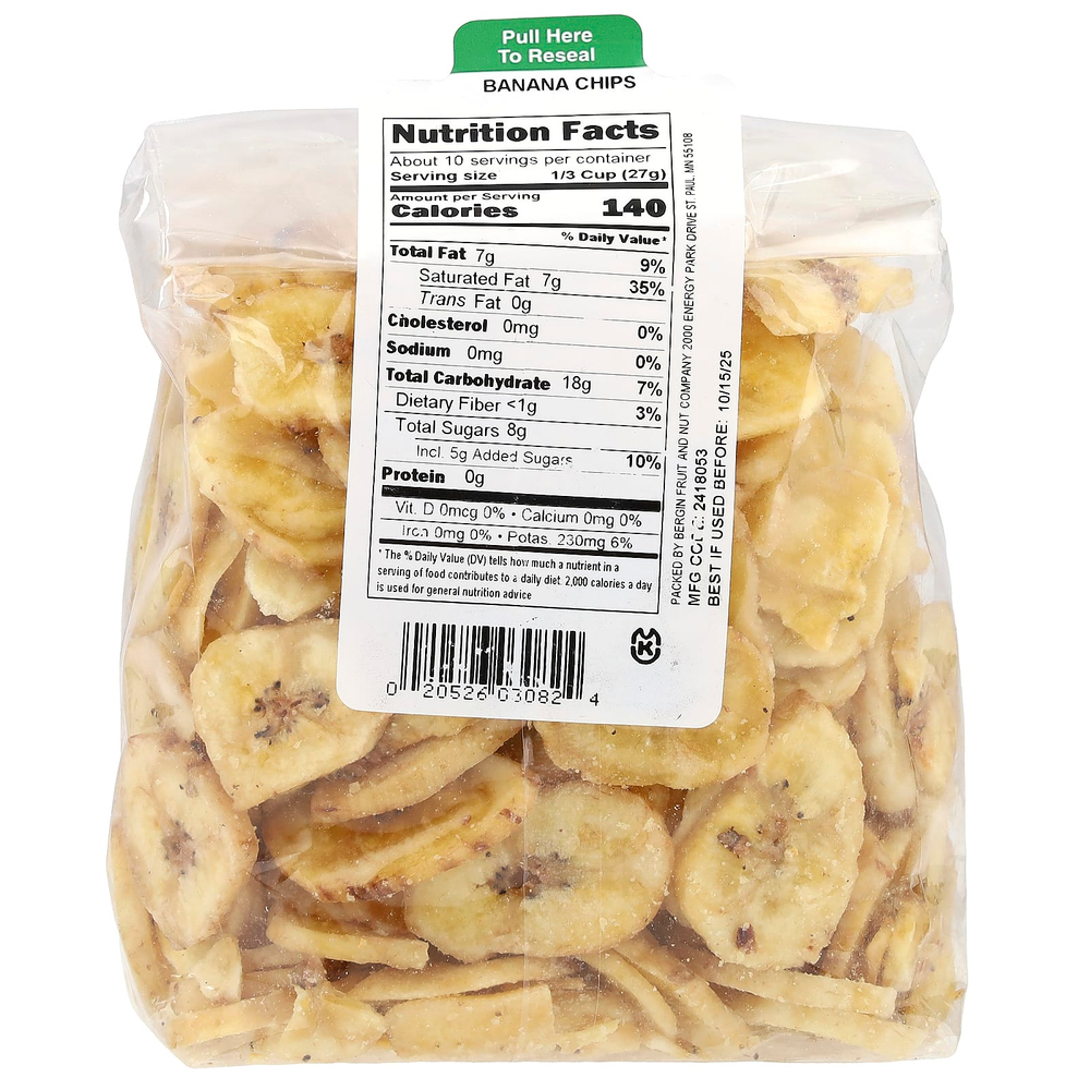 Bergin Fruit and Nut Company, банановые чипсы, 255 г (9 унций)