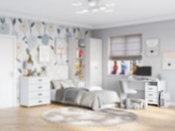 Тумба выкатная с 3 ящиками МС "Сандра" (Белый лофт)