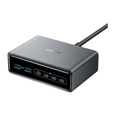 Сетевое зарядное устройство Anker Prime мощностью 200 Вт (4 USB-C, 2 USB-A) (GaN) Настольный многопортовый мощный адаптер питания