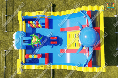 Коммерческий надувной батут "Веселый осьминог" 10*6*6 м