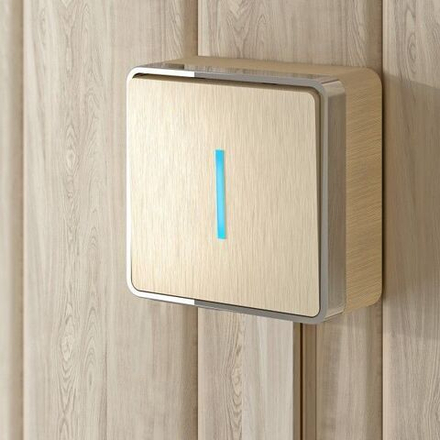 Выключатель одноклавишный с подсветкой Gallant (шампань рифленый)