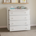 Комод, 80х44х88, Алиса, пеленальный, с ящиками, для одежды и игрушек, деревянный, белый, Dipriz