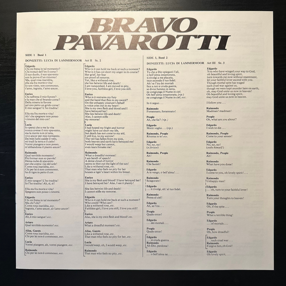 Лучано Паваротти-Браво Паваротти 2LP (Голландия 1981г.)