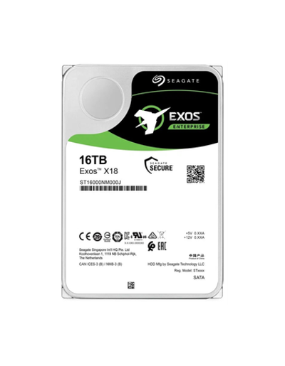 Жесткий диск Seagate Exos X18 HDD 3.5" SATA 16Tb, 7200 rpm, 256Mb buffer, 512e/4kn, CMR, ST16000NM000J, 1 year