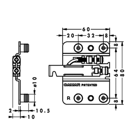 Подвеска каркаса 807.02.Z1.IN.DX, правая R, Camar