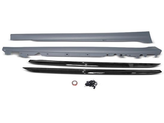 Комплект накладок на пороги для BMW 3 G20 / G21 (19-...) в стиле M-Tech с глянцевыми саблями