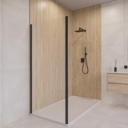 Боковая панель к душевому углу из стекла, универсальная RGW Z-050-5B черная (700)