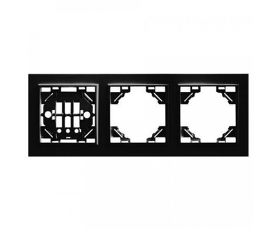 Рамка для розетки, выключателя 3шт. / Рамка электроустановочная 3 поста, черный, Эрна Stekker PFR00-9003-03 39484