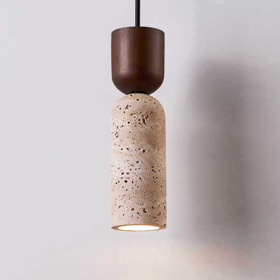 Серия подвесных светильников из травертина Lunor