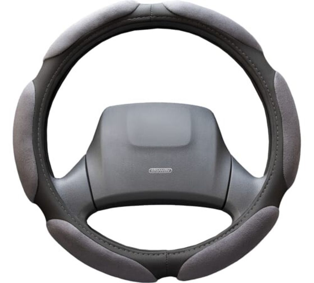 Оплетка руля L 39-40 см спонж (6 подушек) серая (SKYWAY)
