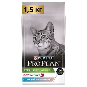 Сухой корм для кошек Pro Plan Sterilised для стерилизованных кошек с треской и форелью