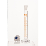 Цилиндр мерный стеклянный с пластиковой пробкой, 10 мл, на круглом стеклянном основании