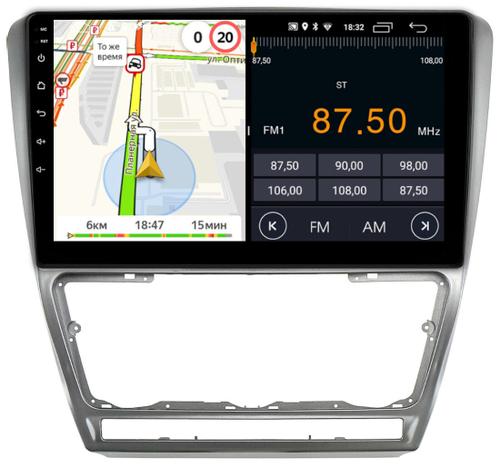 Магнитола для Skoda Octavia A5 2004-2013 (рамка серебро) - Parafar PF005SFHD на Android 13, CarPlay, 4G SIM-слот