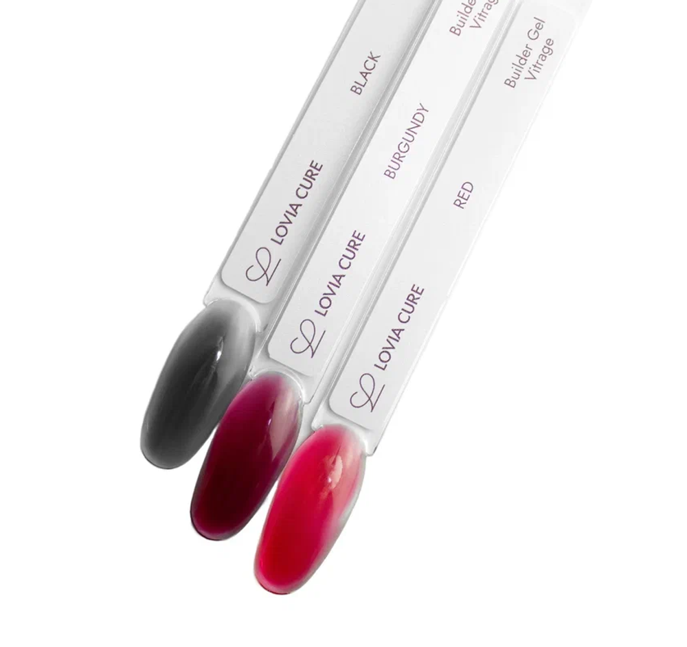 Lovia Cure Builder Gel Vitrage Black - Гель моделирующий Черный, 15 мл3
